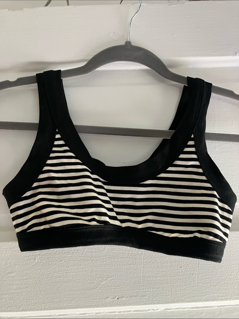 Striped Black & White Cotton Bralette